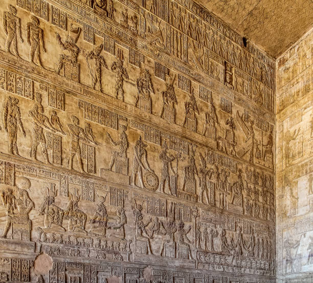 istock Ancient Egyptian temple Amon Ra in Luxor with columns and beautiful bas-reliefs Pharaoh's cult 1086539664