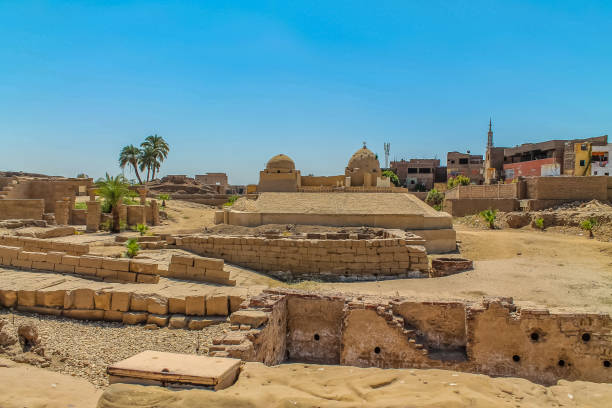 istock Ancient Egyptian temple Amon Ra in Luxor with columns and beautiful bas-reliefs Pharaoh's cult 1086539928