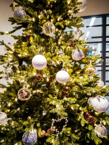 istock Christmas tree with blurred fairy background 1086543432