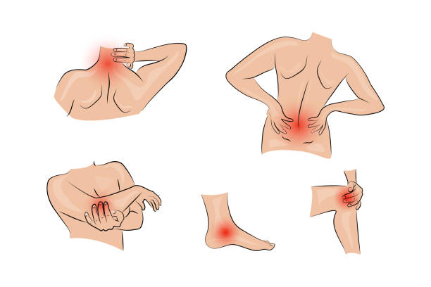 공동 부상과 고통을 합니다. - rheumatic stock illustrations