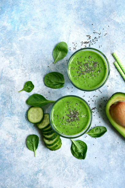 istock Homemade green detox smoothie with chia seed 1086566290