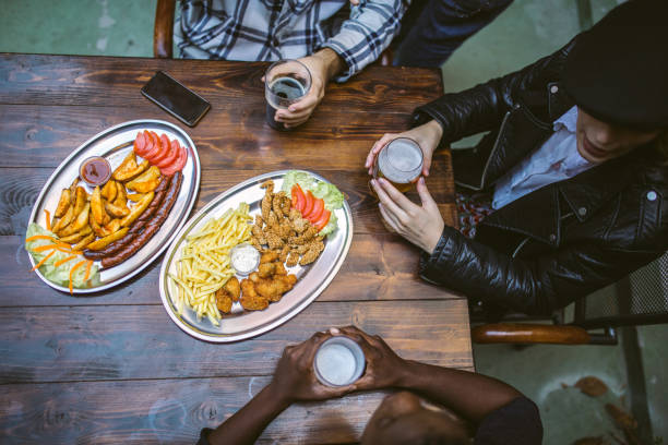 Friends having dinner