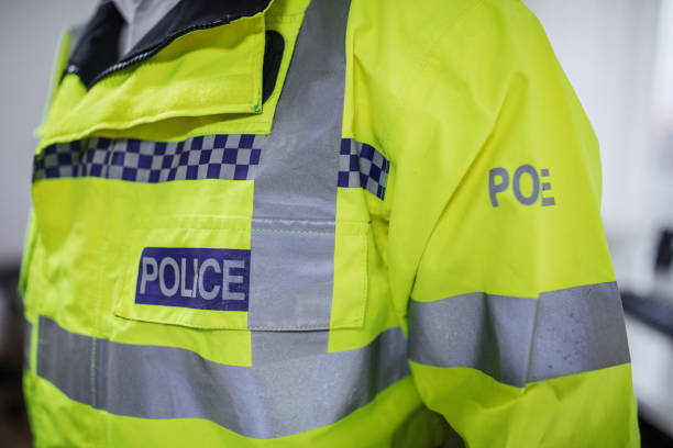 istock Front view of British police uniform 1086584458