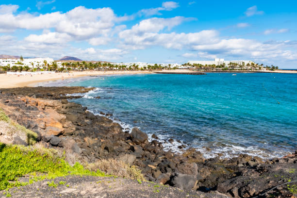 istock Costa Teguise sandy beach, Lanzarote, Canary Islands, Spain 1086588020