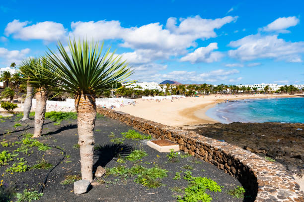 istock Costa Teguise sandy beach, Lanzarote, Canary Islands, Spain 1086589942