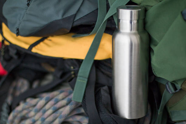 istock Insulated Stainless Bottle with climbing gear 1086596536