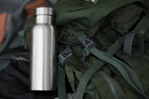 istock Insulated Stainless Bottle with climbing gear 1086596546