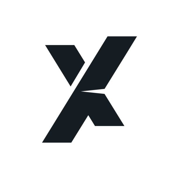Initial X letter like butterfly. Origami emblem. X origami logo, like orange ribbon. Two elements make up the X letter. Contour option. Initial X letter like butterfly. Origami emblem. X origami logo, like orange ribbon. Two elements make up the X letter. Contour option. celtic letter x stock illustrations