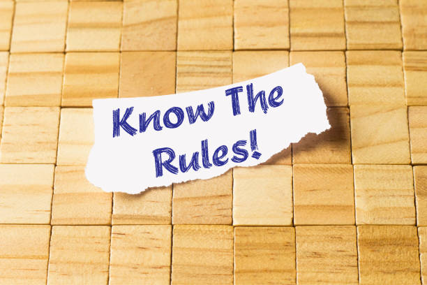 istock Know The Rules! sticky note pasted on block of wood 1086601040