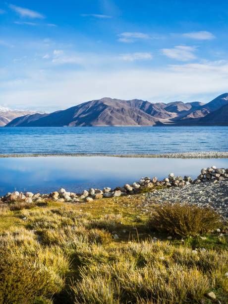 Landscape Pangong Lake , Leh Ladakh , India Main Tourist Attraction In Leh Ladakh , India leh district stock pictures, royalty-free photos & images