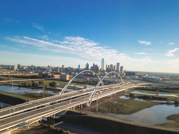 istock Top view Dallas landmark bridge Margaret McDermott on overflow Trinity River and downtown towers 1086607354