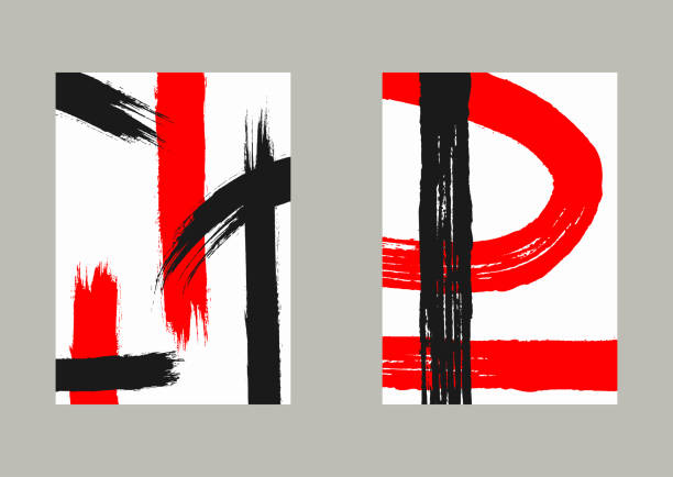 istock Set of two vertical grunge templates. Sketch, watercolour, paint, grungy, graffiti. 1086610532