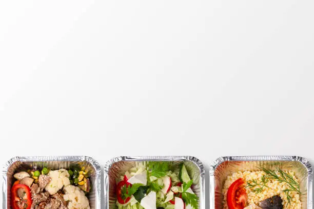 Photo of Choose your lunch - concept menu , top view, mockup, copy space