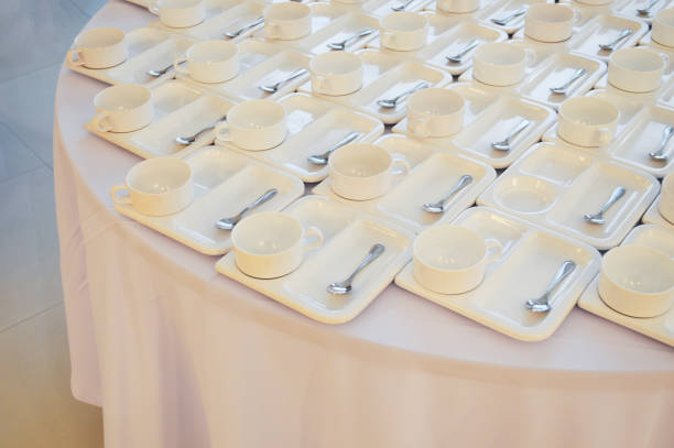 istock New coffee cup empty on the table / little coffee cup with teaspoon on the plate 1086618726