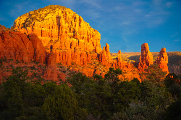 Winter Sunset in the Red Rocks of Sedona stock photo