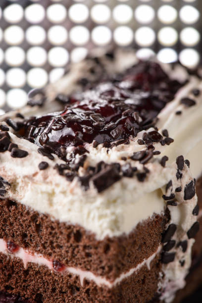 istock Chocolate sponge cake with blueberries and jam. 1086651996