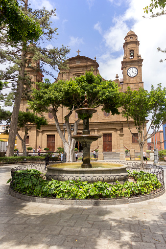 Exterior view of the Santiago de los Caballeros church in Galdar, Gran Canaria