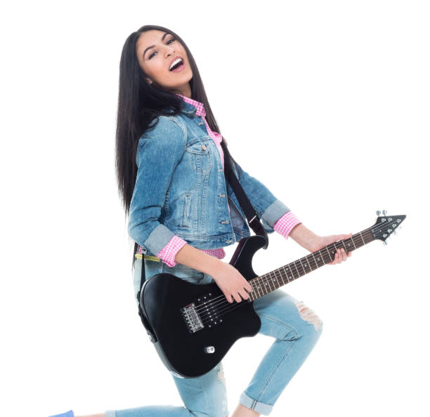 istock Beautiful latino female wearing denim 1086656472