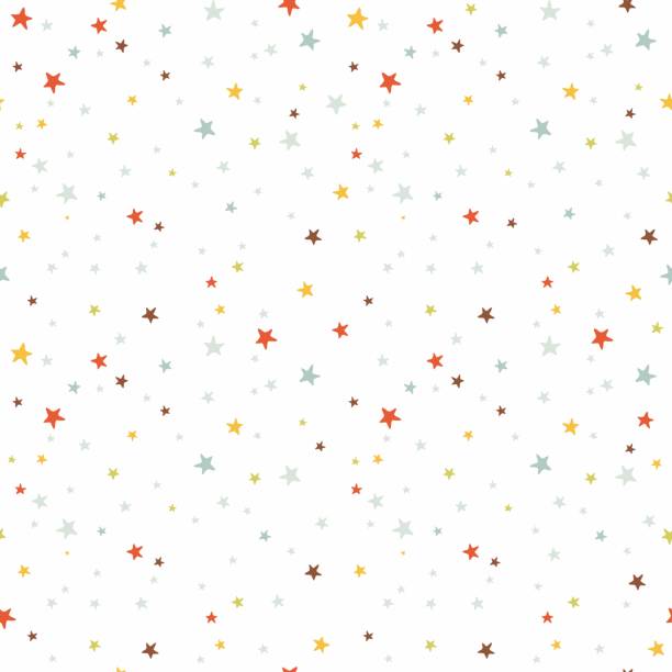 Seamless pattern with colored stars of various sizes on white background. Childish background 1.1 Seamless vector pattern with colored stars of various sizes on white background. Childish background for postcards, wallpaper, papers, textiles, bed linen, tissue 1.2 colorful star pattern stock illustrations