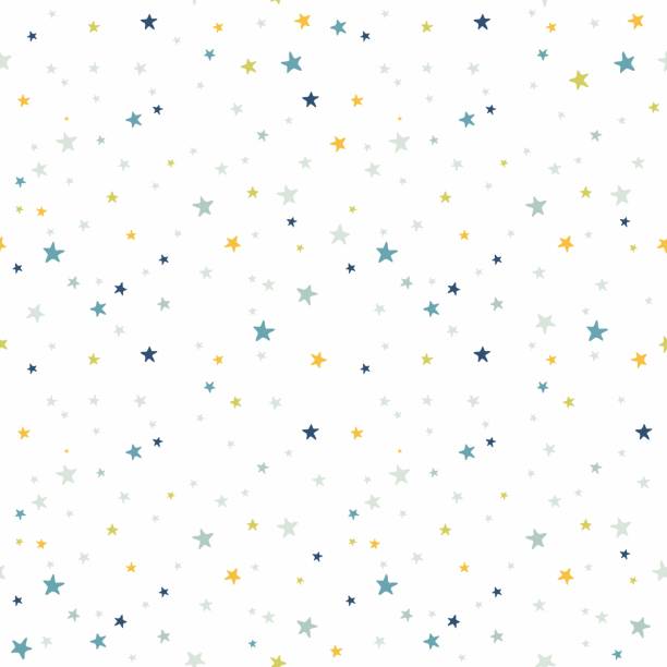 Seamless pattern with colored stars of various sizes on white background. Childish background 1.1 Seamless vector pattern with colored stars of various sizes on white background. Childish background for postcards, wallpaper, papers, textiles, bed linen, tissue 2.2 colorful star pattern stock illustrations