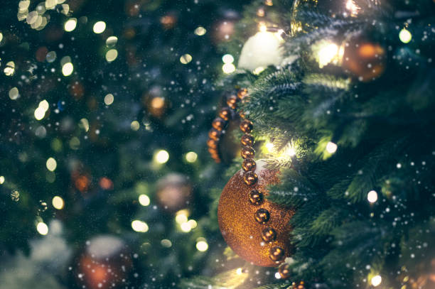 istock Christmas tree background golden toy 1086665198