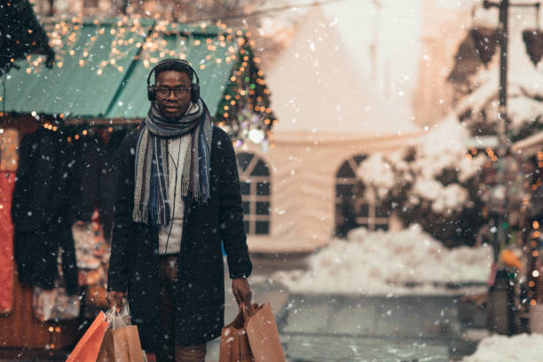 istock Christmas Shopping - Single African Man Shopping 1086665552