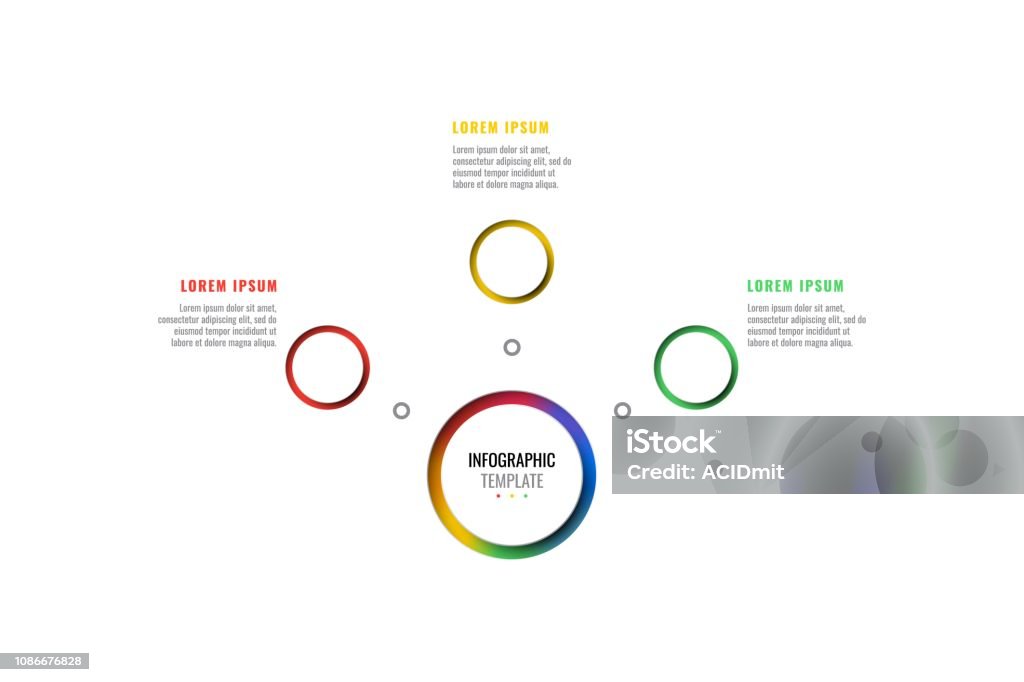 Threegraph Layout Design Horizontal Three Steps Design Layout Infographic Template With Round 3d ...
