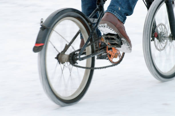 istock Cyclist rides on the road. 1086677020
