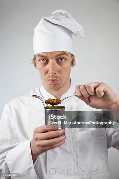 Disappointed Chef With Tinned Food Stock Photo - Download Image Now - Adult, Adults Only, Beautiful People