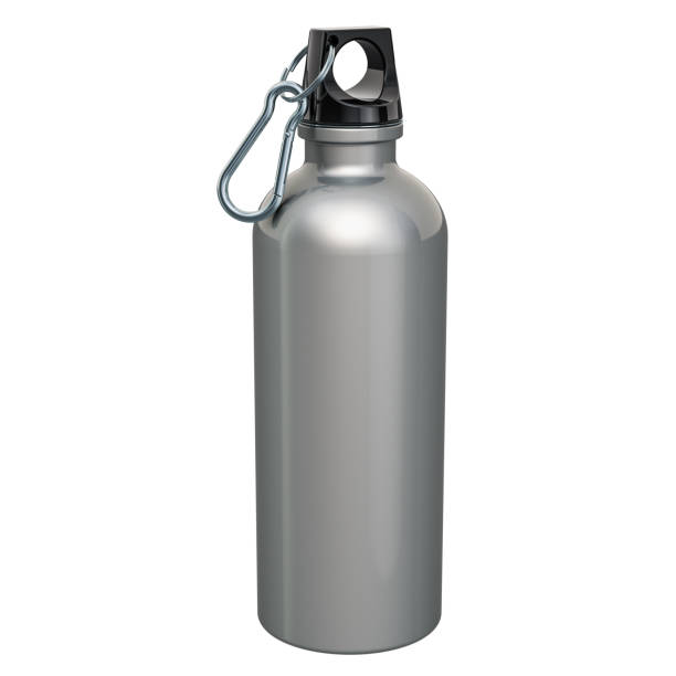 istock Stainless Steel Water Bottle, 3D rendering isolated on white background 1086680046