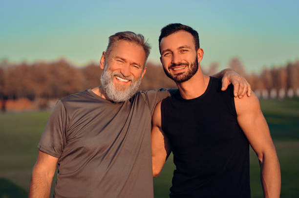 istock The happy father and son hug outdoor 1086683390