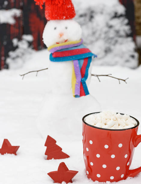 istock red ceramic mug with hot chocolate and marshmallow 1086683474