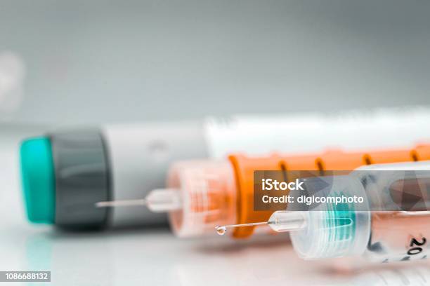 Insulin Injection Needle Or Pen For Use By Diabetics Stock Photo - Download Image Now