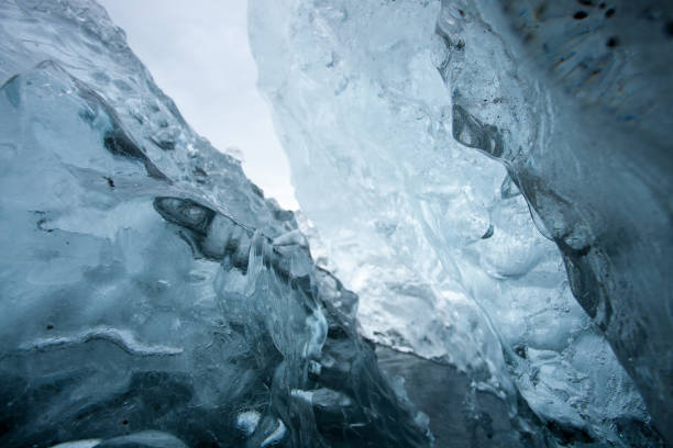 istock Ice formations background. Iced wallpaper. ice close up 1086689184