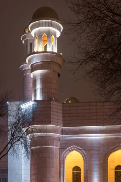 Photo of mosque at night, Ramadan Kareem background