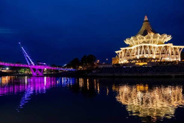 istock Nightview of Kuching waterfront 1086689964