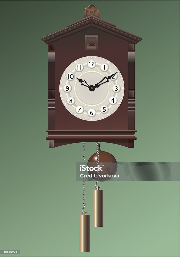 Antigo relógio. - Vetor de Cuco - Relógio royalty-free