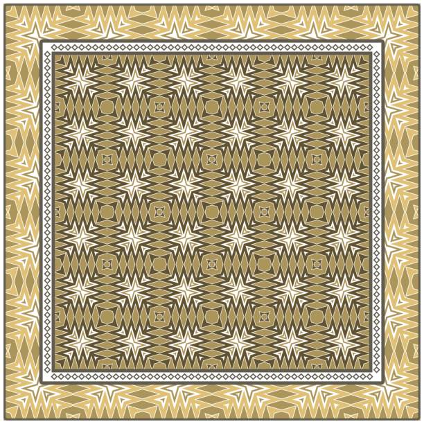 istock Ornament With Geometric Colorful Pattern. For Print On Fabric, Papper, Silk Neck Scarf, Kerchief Design. Vector Illustration. 1086703154