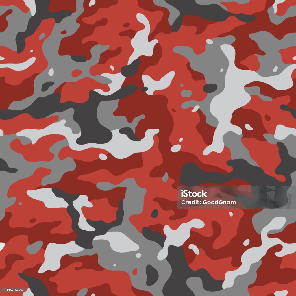 Red Camo Seamless Stock Illustration - Download Image Now