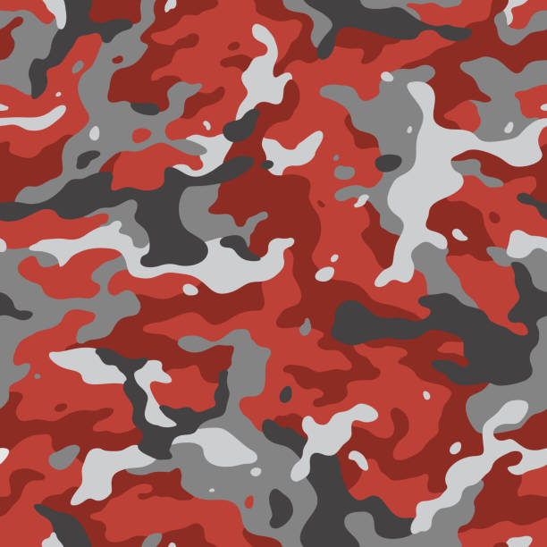 red camo seamless red camo seamless pattern red camouflage pattern stock illustrations