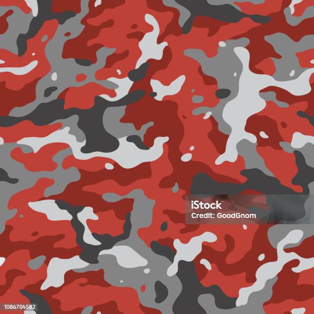 Red Camo Seamless Stock Illustration - Download Image Now - Camouflage, Red, Pattern