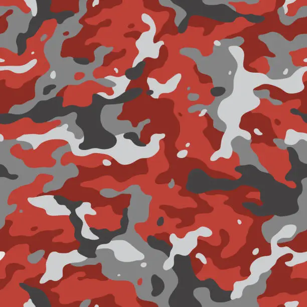 Vector illustration of red camo seamless