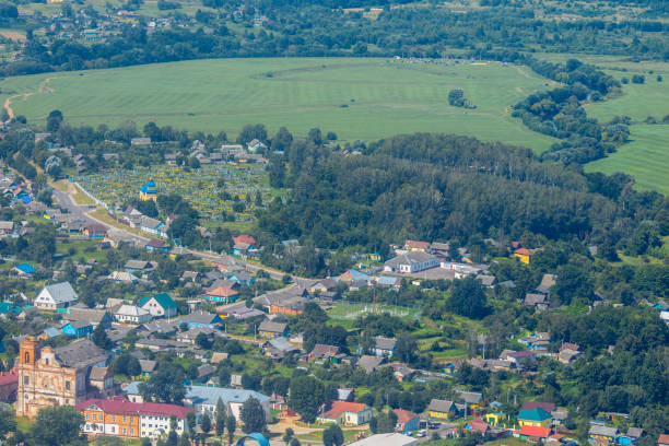 istock Aerial view of a typical suburb in Belarus 1086704584