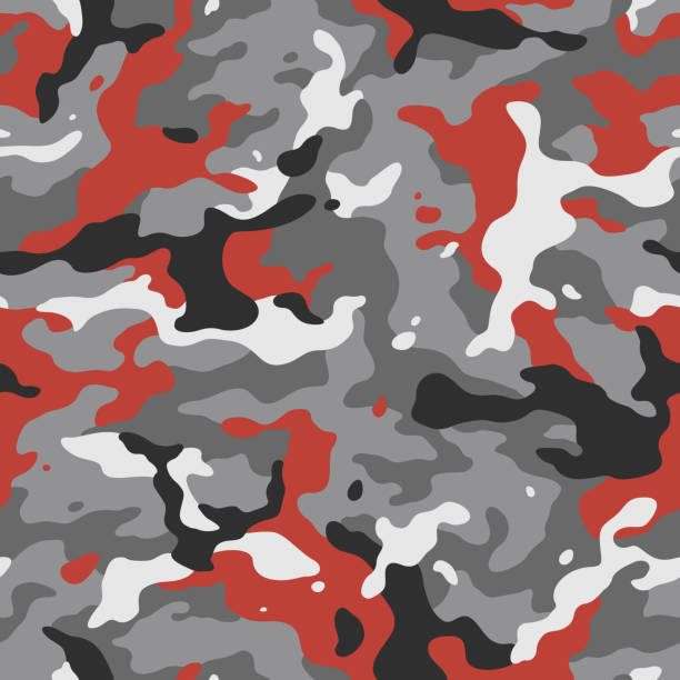 red camouflage seamless red camouflage seamless pattern red camouflage pattern stock illustrations