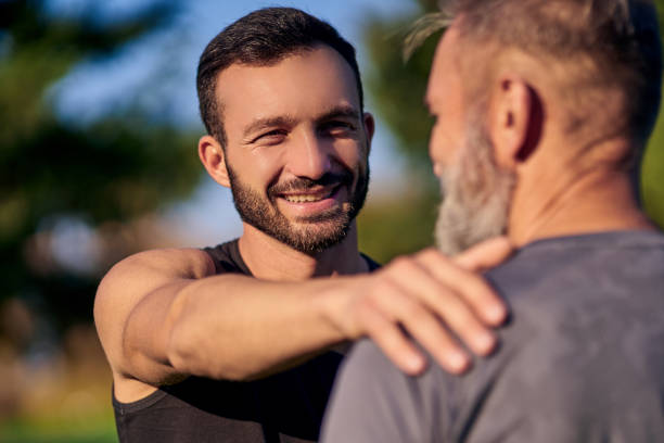 istock The happy son and father standing together 1086711296