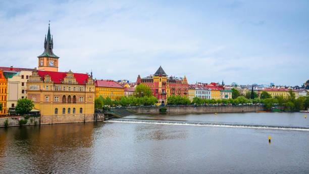 istock Old Town architecture and  Vltava river in Prague, Czech Republic 1086721404