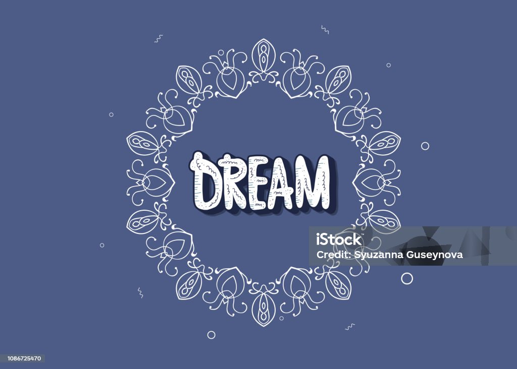 Dreamy Lettering Dream Handwritten Vector Lettering Stock Illustration - Download Image ...