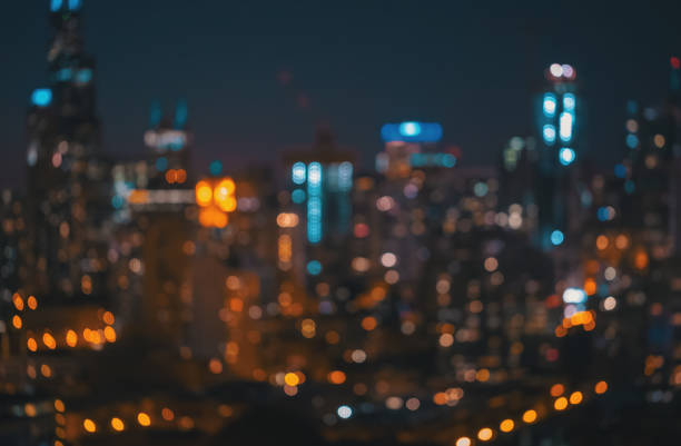 Blurred bokeh Chicago abstract cityscape