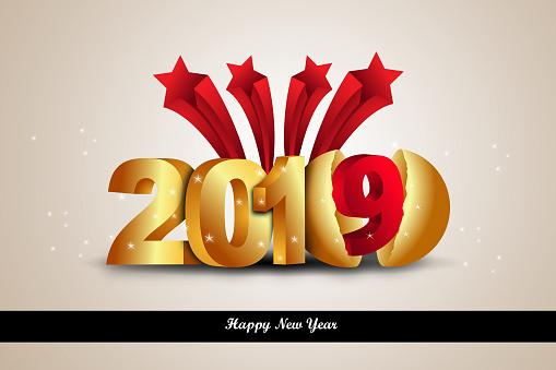 Happy New Year 2019 celebration concept