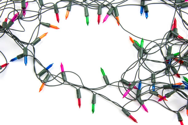 istock Christmas lights ornaments isolated on white background 1086758442